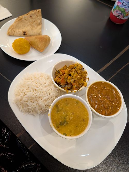 Vegan version of the veggie thali at Govinda's in Toronto