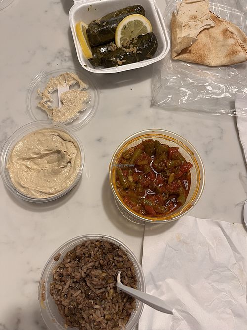 Got four vegan appetizers   at Kassab's Restaurant in Pittsburgh