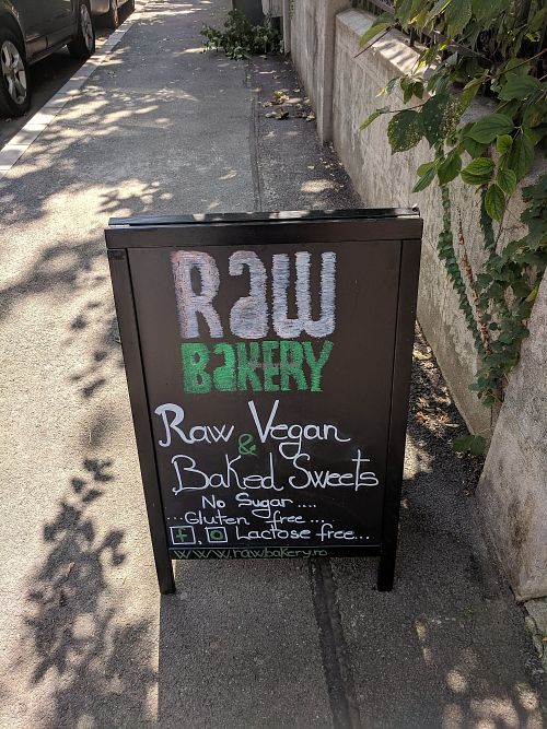 Outside at Raw Bakery in Bucharest
