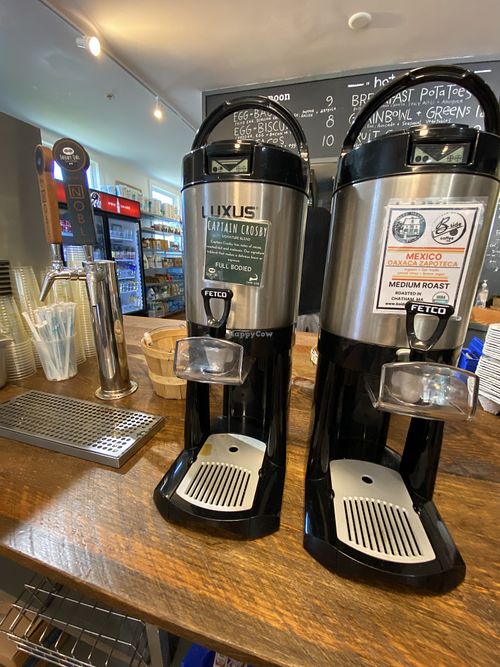 Coffee & nitro taps  at Salty Market in Truro