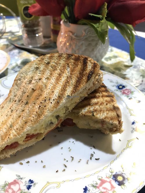 Grilled "cheeze" sandwich at Vincent Casa de Chá in Brasilia