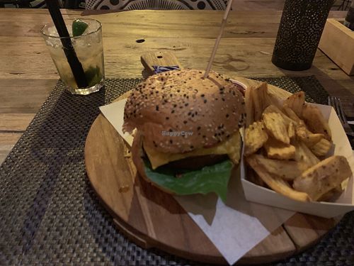 Vegan burger at B.E.A.C.H. in Noordwijk