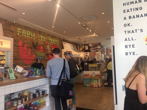 Inside, the two bars at Real Good Juice Co. - River North in Chicago