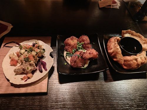 Tortilla, cauliflower and dumplings. at Pinchos in Visby