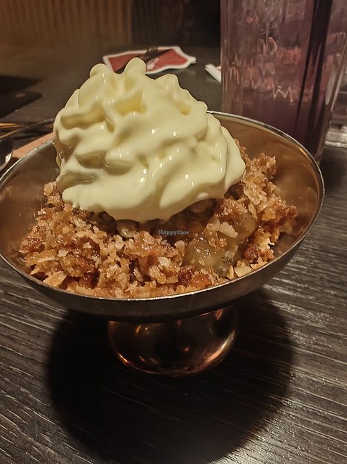 Apple crumble. at Pinchos in Visby