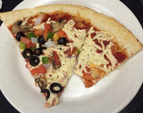 OMG delicious vegan pizza! at Brick Oven Pizzeria in Omaha