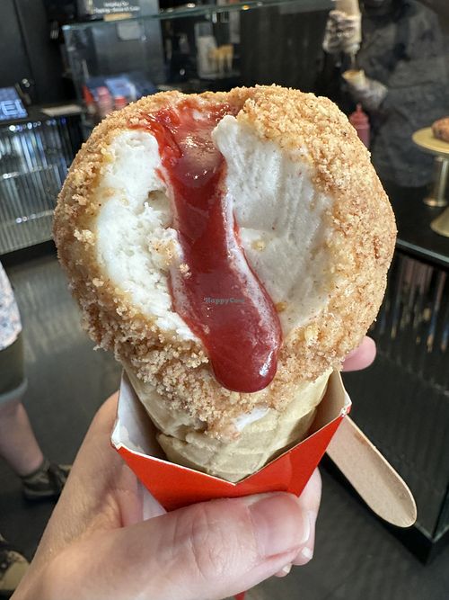 Strawberry shortcake cone  at Whipped Urban Dessert Lab in New York City
