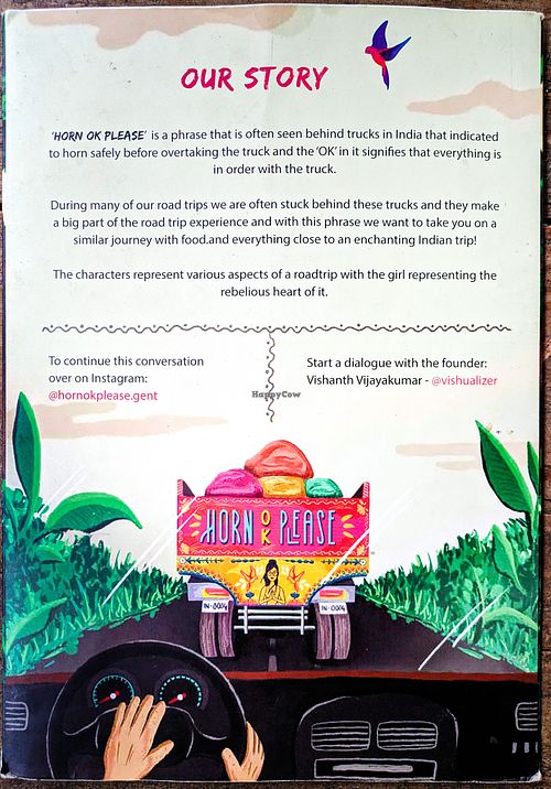 Menu page at Horn OK Please at Horn OK Please in Ghent