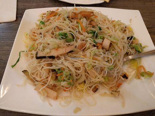 Vegan Fish Stir-Fried Dried Rice Noodles at Jisu Vegetarian in New York City