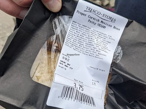 Vegan pasty at Tresco Stores & Deli in Isles Of Scilly