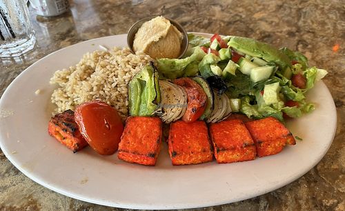 Tofu Kabob Plate  at Kabob Lounge in San Diego