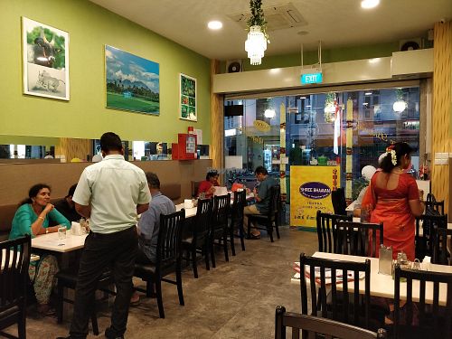 Restaurant interior at Shree Bhaavan - Serangoon Rd in Central Singapore