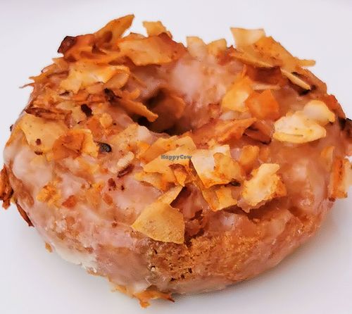 maple glazed with coconut bacon. at Namaste Donuts in Germantown