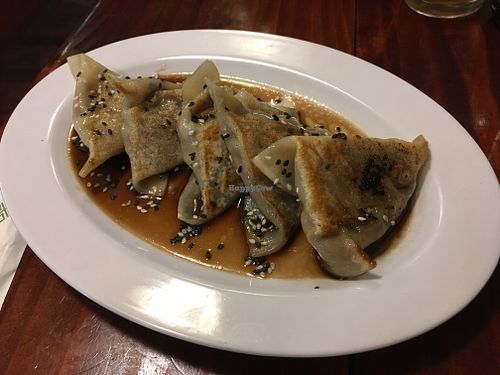 Amazing vegan gyozas!!  at Valpo Ramen in Valparaiso