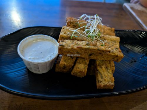 Chickpea fries at Peacefood Cafe - Uptown in New York City