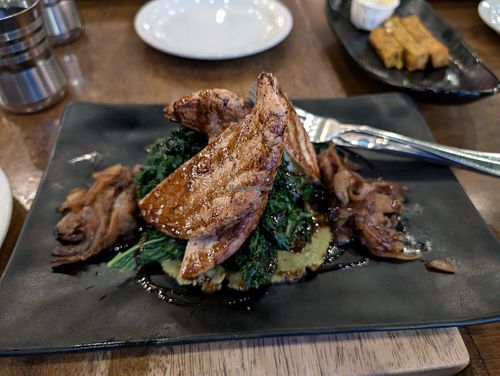 Fava bean & plant-based cutlet  at Peacefood Cafe - Uptown in New York City