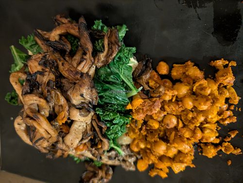 Grilled oyster mushrooms  at Peacefood Cafe - Uptown in New York City