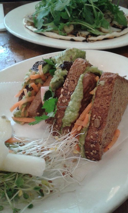 Avocado and tempeh sandwich at Peacefood Cafe - Uptown in New York City