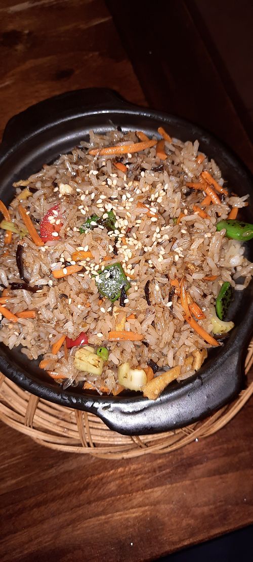 Clay pot fried rice at Vina Vegan in Newtown