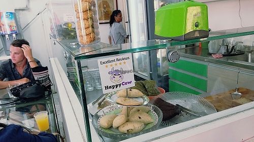 HappyCow Sticker at Girasoles Restaurante Vegetariano in Cartagena