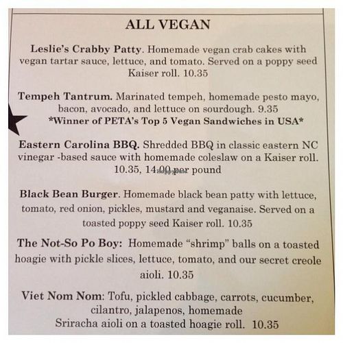 menu 1 at The Remedy Diner in Raleigh