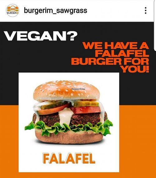 Falafal Burger 100% vegan at BurgerIM in Sunrise