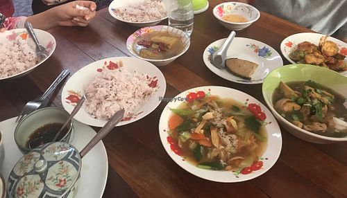 Just some of the food we had.  at Youtha Vegetarian 2 in Mae Klong