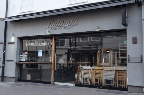 The entrance at Kalinski Wurstwirtschaft & Gin Bar in Saarbrucken