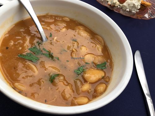 Lima bean soup, savory and filling . at Bloodroot in Bridgeport