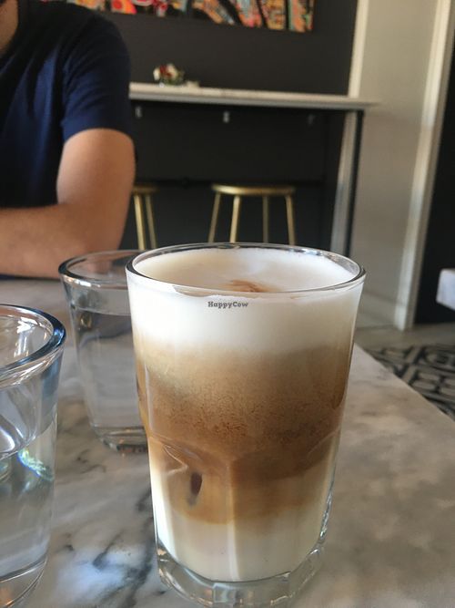 Iced soy latte at Marmalade in Merida