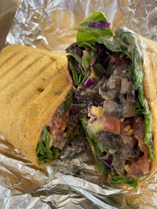 Vegan mushroom wrap  at Healthy Kitchen 33 in Naranja