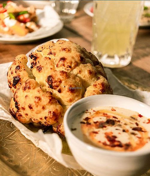 Roasted cauliflower with tahini at Farès in Lisbon