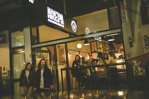 Shop front at Arepa Oz in Enmore