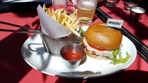 Vegan burger at Umami Burger in Hollywood