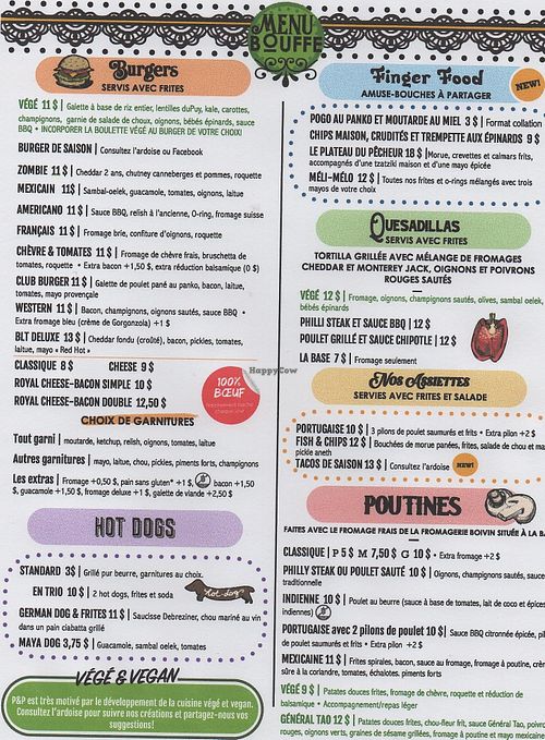 Menu at Patate & Persil in Vaudreuil-dorion