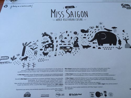 place mat at M Butterfly by Miss Saigon in Lisbon