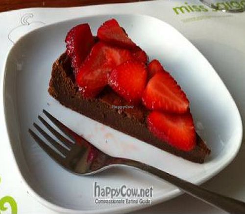 Chocolate cake with fresh strawberries at M Butterfly by Miss Saigon in Lisbon