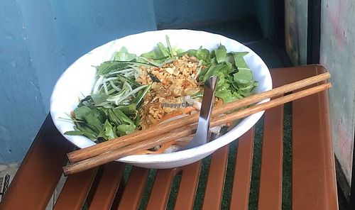 Vegan noodles (delicious ) at The Railway in Hanoi