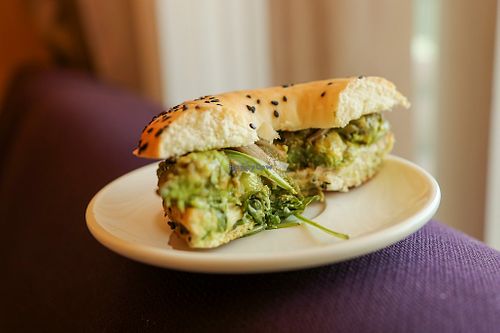 avocado breakfast bagel at Green and Go in Doha