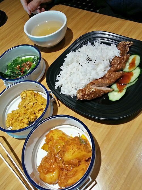 Inside the tiffin box at W Life Cafe  生活 in Penang