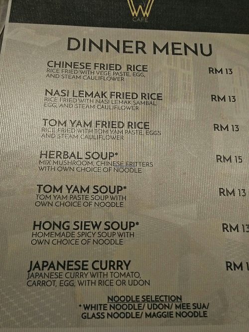 Menu at W Life Cafe  生活 in Penang