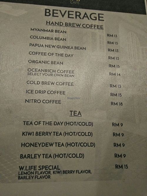 Drinks at W Life Cafe  生活 in Penang