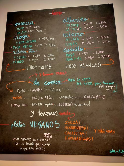 Pizarra at Abarrote in A Coruna