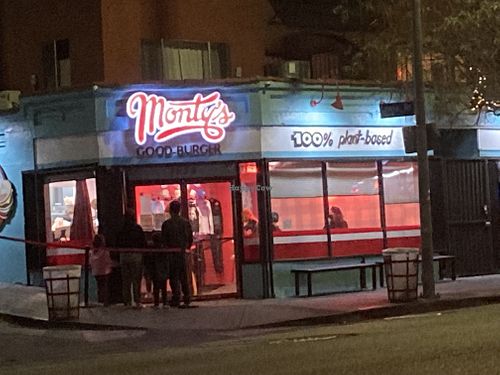 Monty’s at night! at Monty's Good Burger - Echo Park in Los Angeles