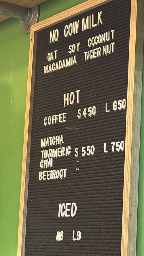 Mylk options   at Super Raw in Preston