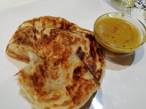 Roti and curry sauce at Puti Vegan Cafe in Glasgow