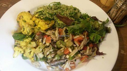 Salad platter at Goji Vegetarian Cafe and Deli in York