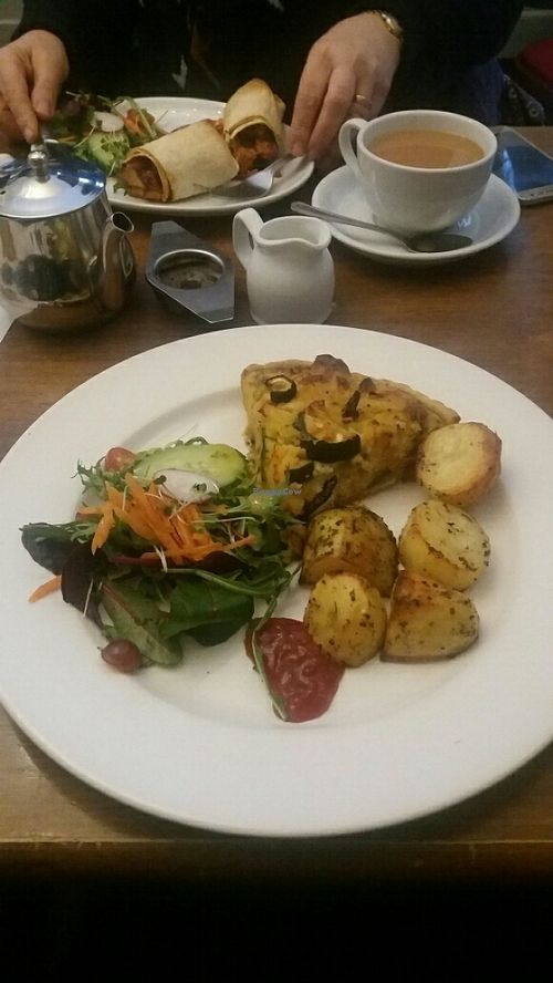 Vegan Quiche + Tofu Wrap at Goji Vegetarian Cafe and Deli in York