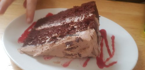 Chocolate orange cake at Goji Vegetarian Cafe and Deli in York