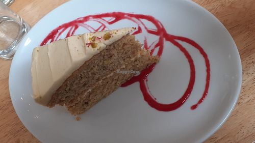 Pistachio and cardamom cake at Goji Vegetarian Cafe and Deli in York